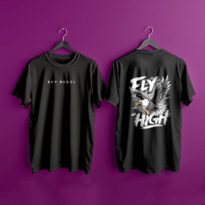 Oversized Designed Charcoal Grey T-Shirt