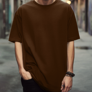 Oversized Plain Coffee Brown T-Shirt