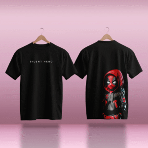 Oversized Designed Black T-Shirt