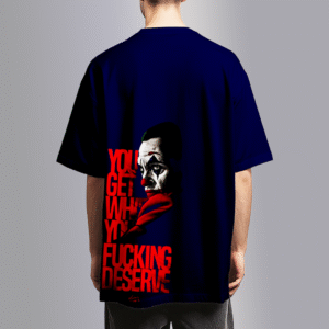 Oversized Designed Navy Blue T-Shirt