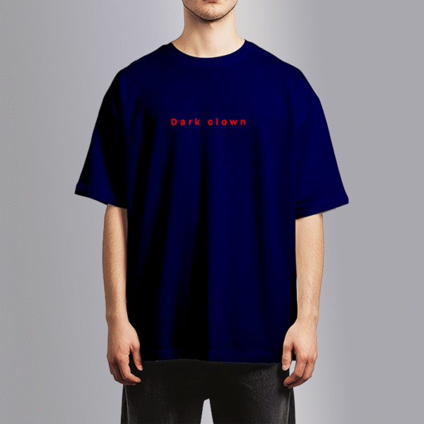 Oversized Designed Navy Blue T-Shirt - Image 3