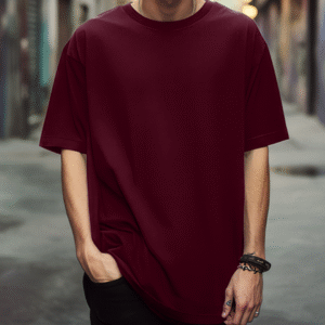 Oversized Plain Maroon T-Shirt