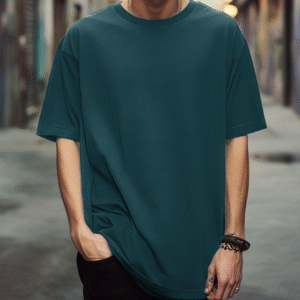 Oversized Plain Petrol Blue T-Shirt